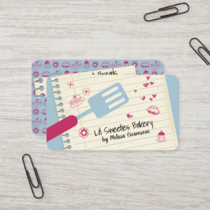 Tarjeta De Visita Panadería de hornear spatula doodle dulce pastel 