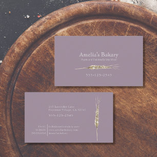 Tarjeta De Visita Panadería de lavanda de grano de trigo minimalista