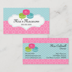 Tarjeta De Visita Panadería de Macarons Coloridos