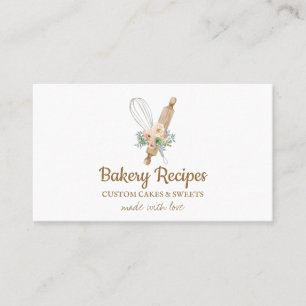 Tarjeta De Visita Panadería de Marca Whisk Rolling Pin