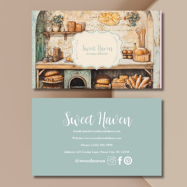 Tarjeta De Visita Panadería de Moda de época (Subido por el creador)