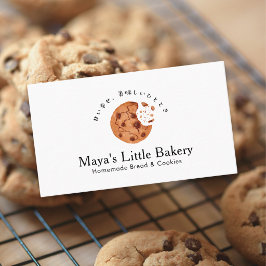 Tarjeta De Visita Panadería de Mordisco de Galleta de Acuarela Rústi