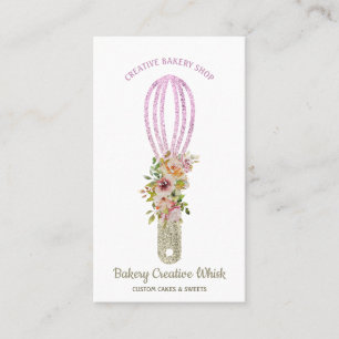 Tarjeta De Visita Panadería de oro brillante de Whisk