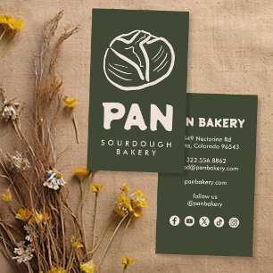 Tarjeta De Visita Panadería de pan de masa madre personalizada Dibuj