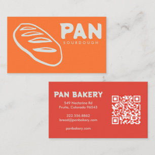 Tarjeta De Visita Panadería de pan de masa madre QR personalizado di