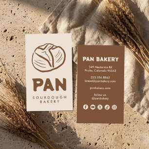 Tarjeta De Visita Panadería de pan Sourdough Iconos personalizados d