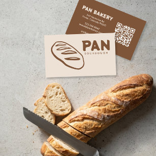 Tarjeta De Visita Panadería de pan Sourdough QR hecho a mano