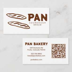 Tarjeta De Visita Panadería de pan Sourdough QR personalizado Dibuja