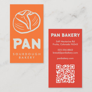 Tarjeta De Visita Panadería de pan Sourdough QR personalizado Dibuja
