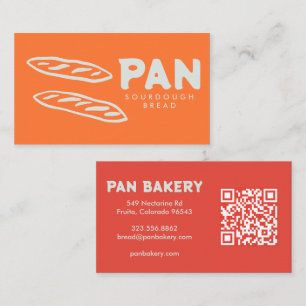 Tarjeta De Visita Panadería de pan Sourdough QR personalizado Dibuja