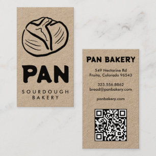 Tarjeta De Visita Panadería de pan Sourdough QR personalizado Dibuja