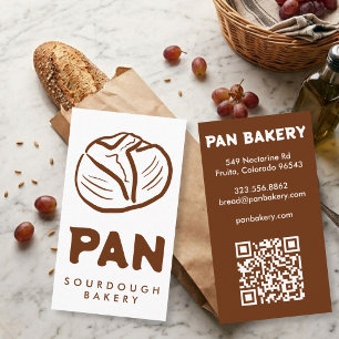 Tarjeta De Visita Panadería de pan Sourdough QR personalizado Dibuja