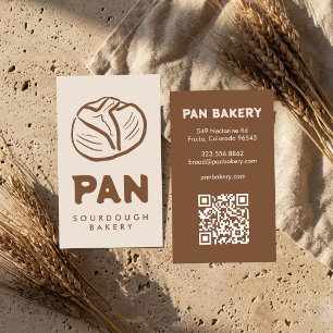 Tarjeta De Visita Panadería de pan Sourdough QR personalizado Dibuja