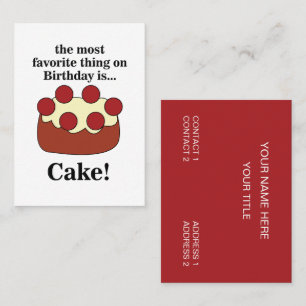 Tarjeta De Visita Panadería de Pastel de Cumpleaños