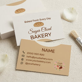 Tarjeta De Visita Panadería de Pastel Elegante Sugar Cloud Bakery