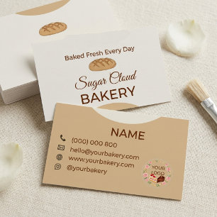 Tarjeta De Visita Panadería de Pastel Elegante Sugar Cloud Bakery