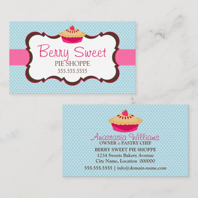 Tarjeta De Visita Panadería de Pastel Fantasía (Anverso / Reverso)