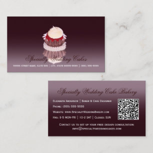 Tarjeta De Visita Panadería de pastelería de boda especializada eleg