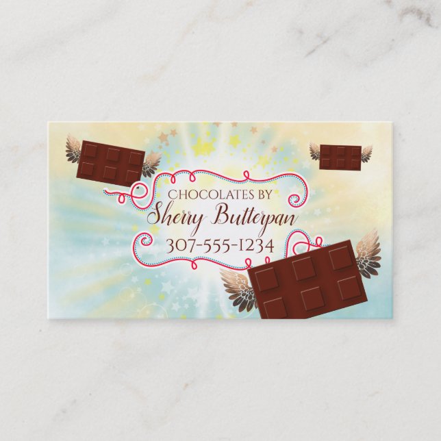 Tarjeta De Visita panadería de pastelería de chocolates de ángel vol (Anverso)