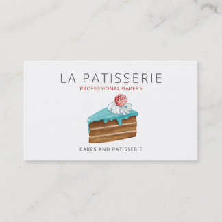 Tarjeta De Visita Panadería de pastelería de pastel azul cúrcuta mod
