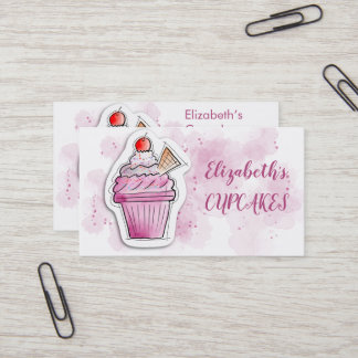 Tarjeta De Visita Panadería de pasteles brillante moderna