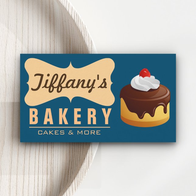 Tarjeta De Visita Panadería De Pasteles Dulces Elegantes Y Retro (Subido por el creador)