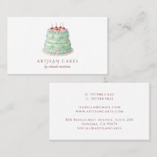 Tarjeta De Visita Panadería de Pasteles Elegantes