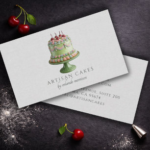 Tarjeta De Visita Panadería de Pasteles Elegantes