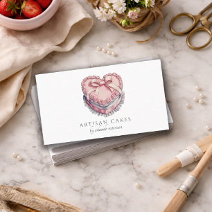 Tarjeta De Visita Panadería de Pasteles Elegantes Pastel con Forma d