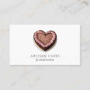 Tarjeta De Visita Panadería de Pasteles Elegantes Torta del Corazón