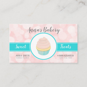 Tarjeta De Visita Panadería de pasteles rosados