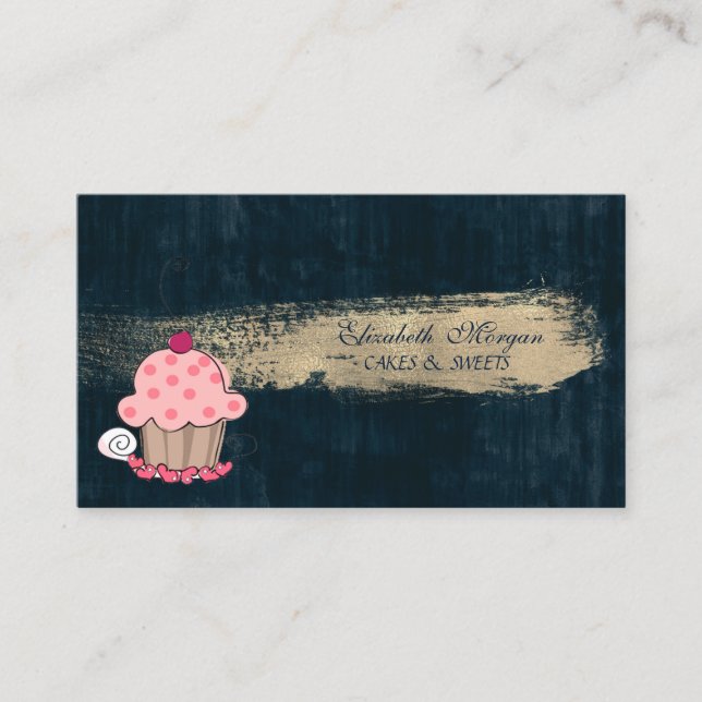 Tarjeta De Visita Panadería de pastelitos adorables y modernos (Anverso)