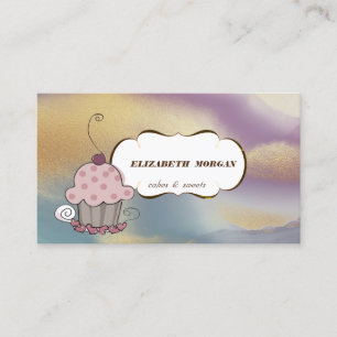 Tarjeta De Visita Panadería de pastelitos, colorido broche de agua