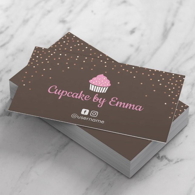 Tarjeta De Visita Panadería de pastelitos de chocolate dulce red soc (Subido por el creador)