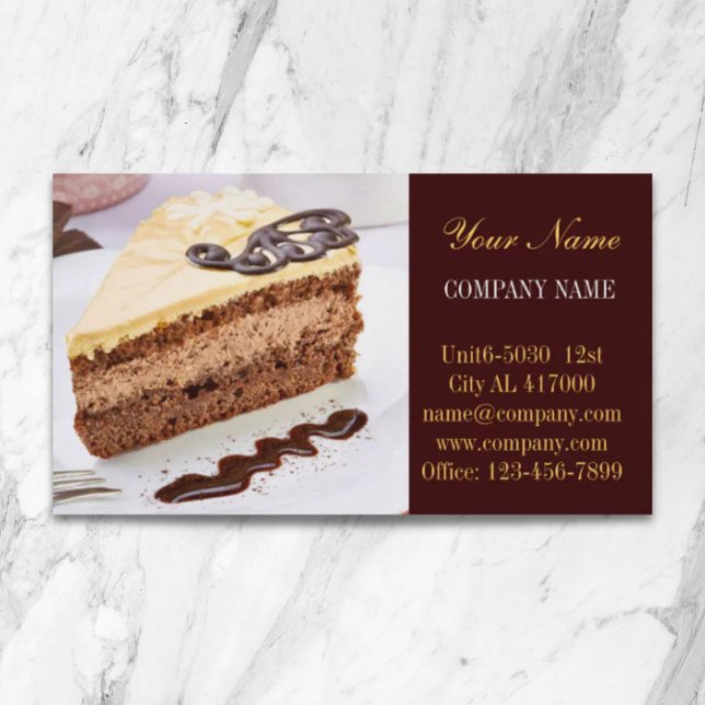 Tarjeta De Visita Panadería de pastelitos de postre moderna (Modern dessert cupcake cake bakery business card)