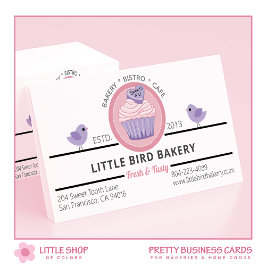 Tarjeta De Visita Panadería de Personalizable de pastel morado rosa