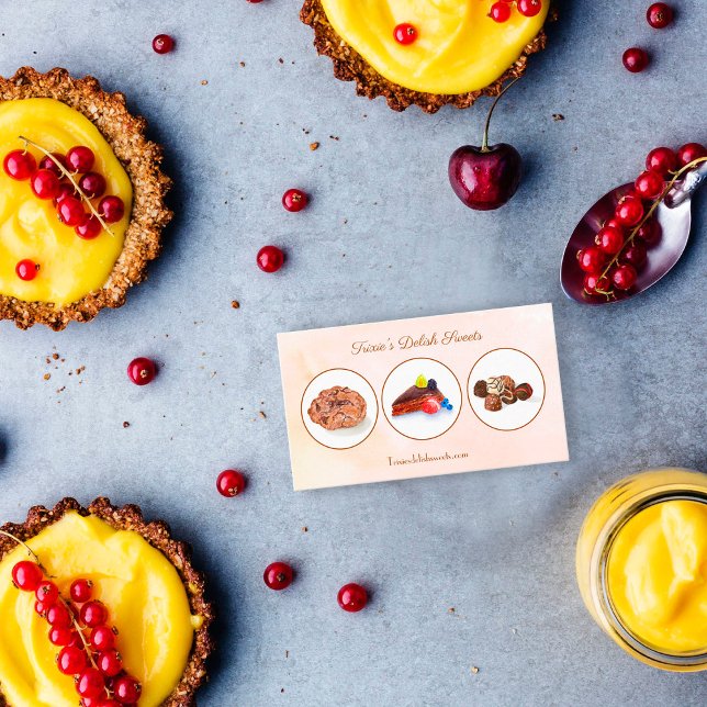 Tarjeta De Visita Panadería de postres de chocolate acuático (Subido por el creador)