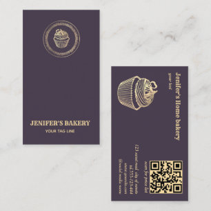 Tarjeta De Visita Panadería de quequitos de Relieve metalizado de or