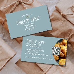Tarjeta De Visita Panadería de repostería de código QR de guión anti