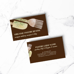 Tarjeta De Visita Panadería de Repostería Ilustración Crema Marrón P