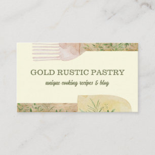 Tarjeta De Visita panadería de Repostería Rústica Amarilla