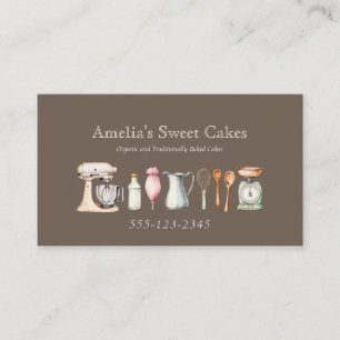 Tarjeta De Visita Panadería de suministros de repostería vintage min
