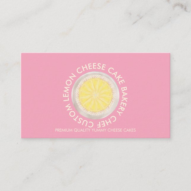 Tarjeta De Visita Panadería de tarta de queso casera rosa bebé (Anverso)