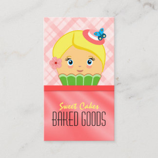 Tarjeta De Visita Panadería de tarta de torta de pan de salmón rosa 