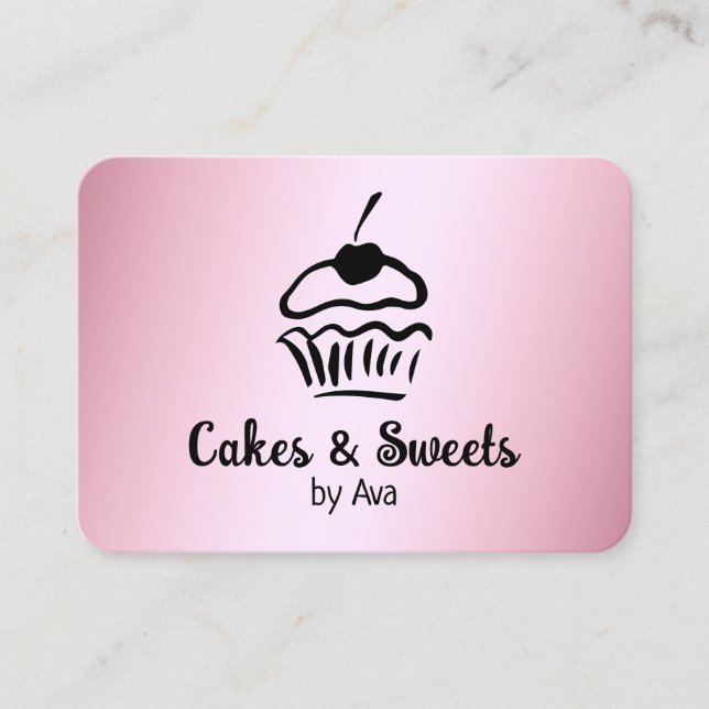 Tarjeta De Visita Panadería de Torta Casera 🍒 (Anverso)