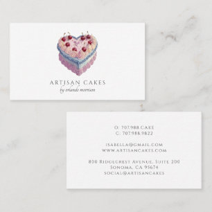 Tarjeta De Visita Panadería de Tortas Artesanales Corazón Vintage