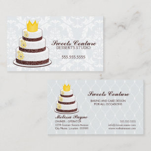 Tarjeta De Visita Panadería de Tortas de Alta Costura Personalizadas