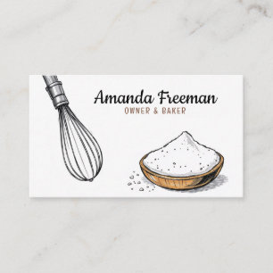 Tarjeta De Visita Panadería de Whisk y Flour Bowery de ilustracion