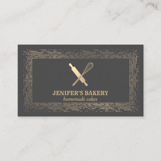 Tarjeta De Visita Panadería del chef del bigüeñal profesional del al (Anverso)