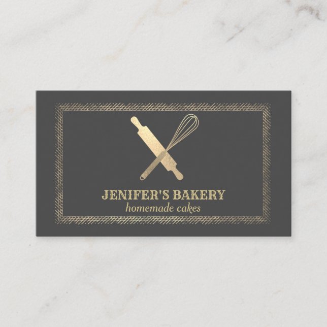 Tarjeta De Visita Panadería del chef del bigüeñal profesional del al (Anverso)